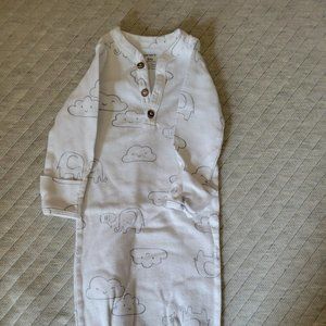 Carter's 3 month white and gray sleeper gown